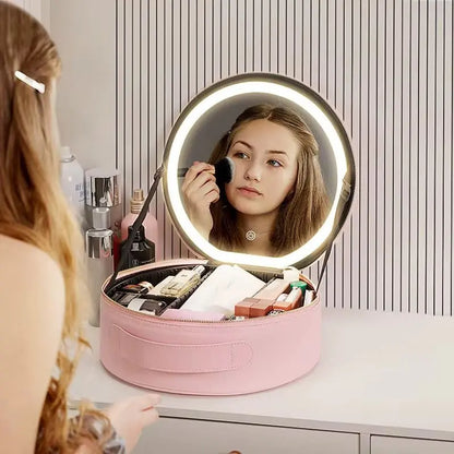 Maletín de Maquillaje Pro con Espejo Luz LED Inteligente